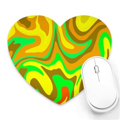 Groovy Wavy Pattern Colorful Pattern Heart Mousepads by Wegoenart