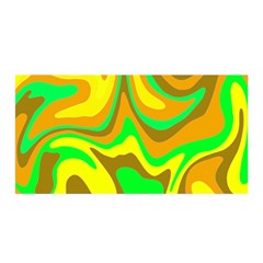 Groovy Wavy Pattern Colorful Pattern Satin Wrap 35  X 70  by Wegoenart