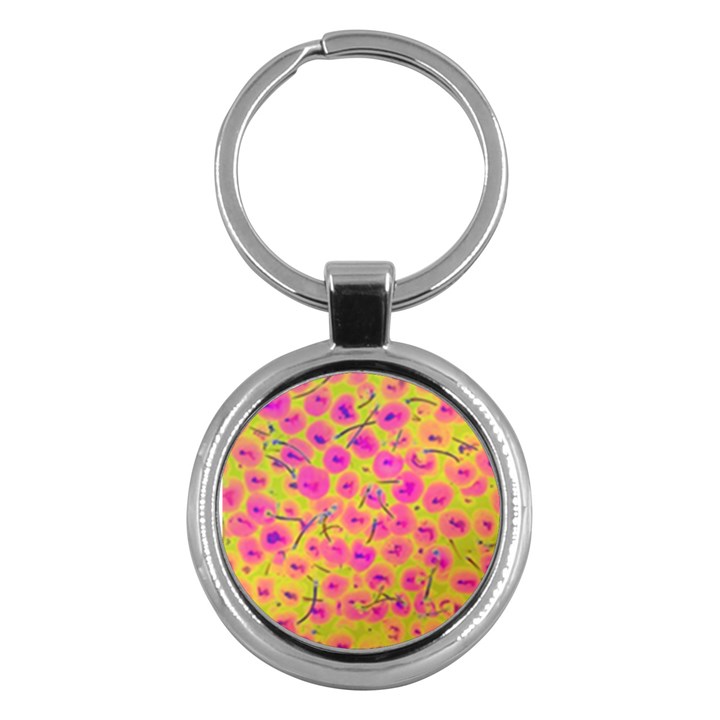 Cherries Fruit Food Neon Texture Fluorescent Key Chain (Round)