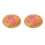 Cherries Fruit Food Neon Texture Fluorescent Cufflinks (Oval) Front(Pair)