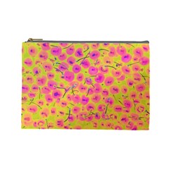 Cherries Fruit Food Neon Texture Fluorescent Cosmetic Bag (large)