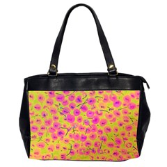 Cherries Fruit Food Neon Texture Fluorescent Oversize Office Handbag (2 Sides) by Wegoenart