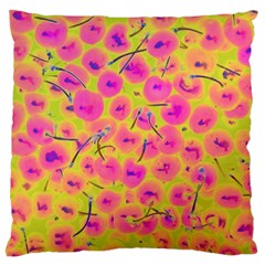 Cherries Fruit Food Neon Texture Fluorescent Large Cushion Case (one Side) by Wegoenart