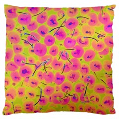 Cherries Fruit Food Neon Texture Fluorescent Standard Flano Cushion Case (one Side) by Wegoenart