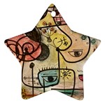 Puzzle Abstract Drawing Mysterious Ornament (Star) Front