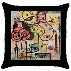 Puzzle Abstract Drawing Mysterious Throw Pillow Case (Black)