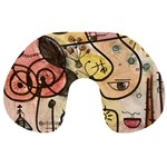 Puzzle Abstract Drawing Mysterious Travel Neck Pillow Front