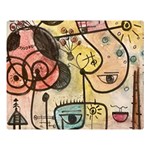 Puzzle Abstract Drawing Mysterious Double Sided Flano Blanket (Large)  80 x60  Blanket Front