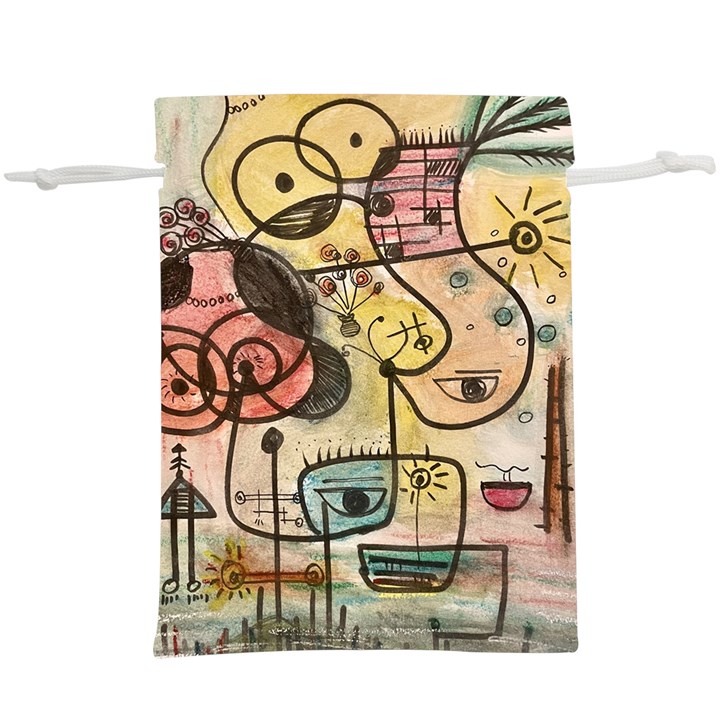 Puzzle Abstract Drawing Mysterious  Lightweight Drawstring Pouch (XL)