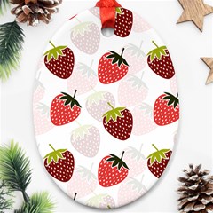 Strawberry Fruit Pattern Background Ornament (oval)