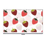 Strawberry Fruit Pattern Background Business Card Holder Front