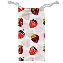 Strawberry Fruit Pattern Background Jewelry Bag by Wegoenart