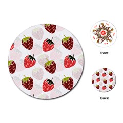 Strawberry Fruit Pattern Background Playing Cards Single Design (round) by Wegoenart