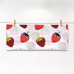 Strawberry Fruit Pattern Background Hand Towel by Wegoenart