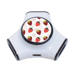 Strawberry Fruit Pattern Background 3-port Usb Hub by Wegoenart