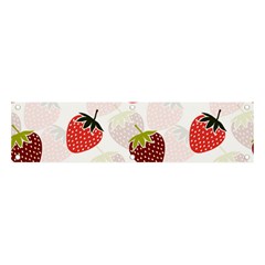 Strawberry Fruit Pattern Background Banner And Sign 4  X 1 