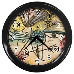 Thoughts Thinkingknowledge Drawing Wall Clock (black)