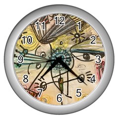 Thoughts Thinkingknowledge Drawing Wall Clock (silver) by Wegoenart