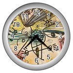 Thoughts Thinkingknowledge Drawing Wall Clock (Silver) Front