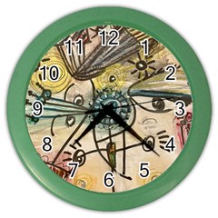 Thoughts Thinkingknowledge Drawing Color Wall Clock by Wegoenart