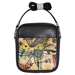 Thoughts Thinkingknowledge Drawing Girls Sling Bag by Wegoenart