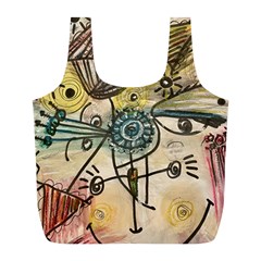 Thoughts Thinkingknowledge Drawing Full Print Recycle Bag (l) by Wegoenart