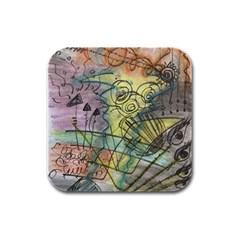 Energy Flow Intuition Rubber Square Coaster (4 Pack) by Wegoenart