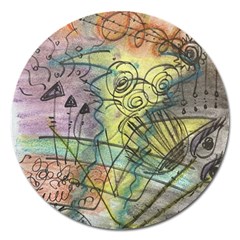 Energy Flow Intuition Magnet 5  (round) by Wegoenart