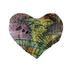 Energy Flow Intuition Standard 16  Premium Flano Heart Shape Cushions by Wegoenart