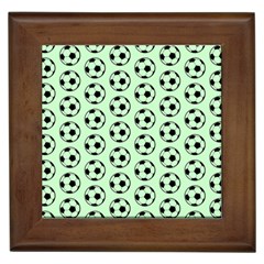 Pattern Ball Soccer Background Framed Tile by Wegoenart