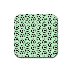 Pattern Ball Soccer Background Rubber Coaster (square) by Wegoenart