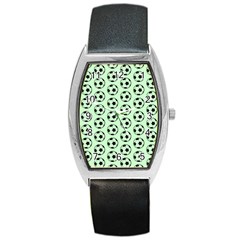 Pattern Ball Soccer Background Barrel Style Metal Watch