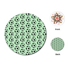 Pattern Ball Soccer Background Playing Cards Single Design (Round)