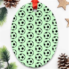 Pattern Ball Soccer Background Oval Ornament (Two Sides)