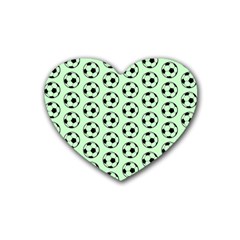 Pattern Ball Soccer Background Rubber Heart Coaster (4 Pack) by Wegoenart