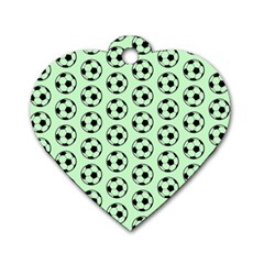 Pattern Ball Soccer Background Dog Tag Heart (one Side) by Wegoenart