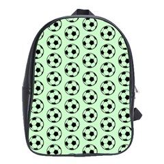 Pattern Ball Soccer Background School Bag (Large)