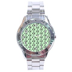 Pattern Ball Soccer Background Stainless Steel Analogue Watch