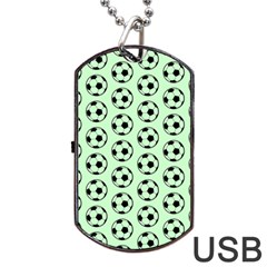 Pattern Ball Soccer Background Dog Tag USB Flash (One Side)