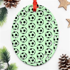 Pattern Ball Soccer Background Ornament (Oval Filigree)