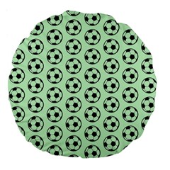 Pattern Ball Soccer Background Large 18  Premium Flano Round Cushions