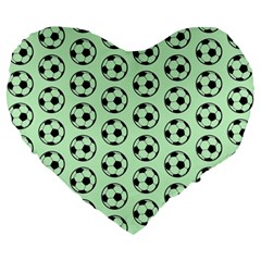 Pattern Ball Soccer Background Large 19  Premium Flano Heart Shape Cushions