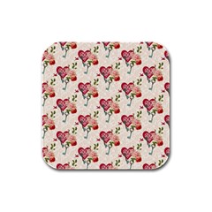 Key To The Heart Rubber Square Coaster (4 Pack) by ConteMonfrey