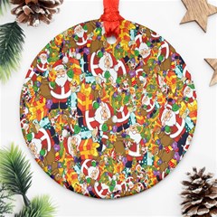 Background-santaclaus-gift-christmas Ornament (round) by nateshop