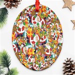 Background-santaclaus-gift-christmas Oval Filigree Ornament (Two Sides) Front