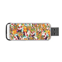 Background-santaclaus-gift-christmas Portable Usb Flash (two Sides) by nateshop