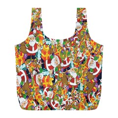 Background-santaclaus-gift-christmas Full Print Recycle Bag (l) by nateshop