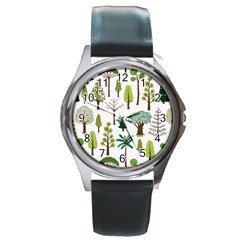 Chrismas Tree Greeen  Round Metal Watch