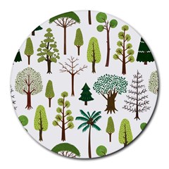 Chrismas Tree Greeen  Round Mousepad by nateshop