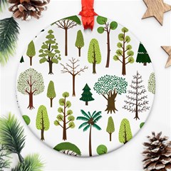 Chrismas Tree Greeen  Ornament (Round)